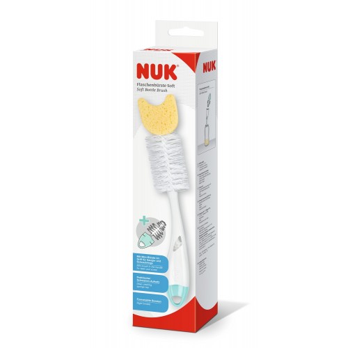 NUK Baby Четка за Миење на цуцли и шишенца со сунѓер "Mint" 2во1