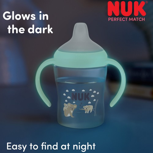 NUK Perfect Match Learner Bottle Glow in The Dark "Шишенце со Флуросцентни Рачки и Некапечко Клунче 150ml" 6m+