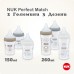 NUK Perfect Match Anti-Colic, Temperature Control Беби Шишенце ПП со силикон цуцла (150/260ml) 0+м