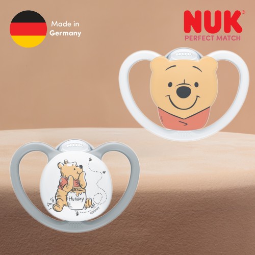 NUK Цуцла Лажалка Анатомска Силикон "Perfect Match SPACE Winnie the Pooh" (6-18m) 1/box