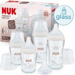 NUK Perfect Match Start Set Шишенца СТАКЛО за бебиња "Rainbow" 0+м
