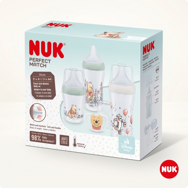 NUK Perfect Match Start Set Шишенца за бебиња "Disney Winnie The Pooh" 0+м
