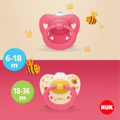 NUK Цуцла Лажалка Анатомска силикон "Signature" (6-18; 18+mes 1/box)