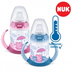 NUK First Choice+ шише ПП150мл, рачки, силикон клунче "Peppa Pig "(6+мес.)  - Temp.Control