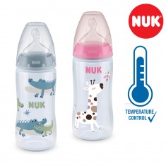 NUK First Choice+ шише ПП 300мл силикон цуцла (0-6мес.) - Temperature Control