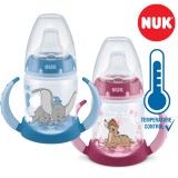 NUK PP First Choice+ шише 150мл со рачки и силикон клунче "Disney Dumbo/Bambi" - Tempеrature Control (6+мес.)