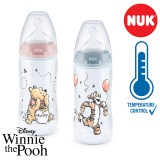 NUK First Choice+ шише ПП300мл силикон цуцла  "Winnie The Pooh" (0-6мес.) - Temperature Control