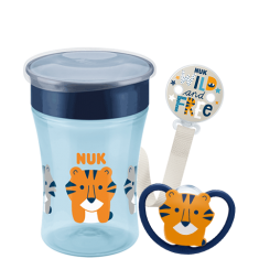 NUK Сет "Space" Чашка, Ланче и цуцла Лажалка (6+ mes.)