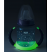 NUK PP First Choice+ Флуросцентно шише со рачки и силикон клунче 150ml "Glow in The Dark" (6+мес.)