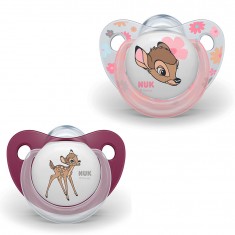 NUK Цуцла Лажалка Анатомска "Disney Bambi" пакување од 2 цуцли (0+м.)