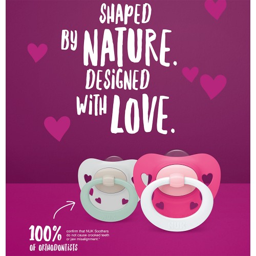 NUK Цуцла Лажалка Анатомска силикон Limited Edition "Signature 2+1 gratis" (0-6mes.)