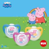 NUK Цуцла Лажалка анатомска силикон 2/пакување "Peppa Pig" (0-36+м.)