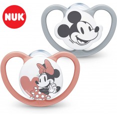 NUK Цуцла Лажалка Анатомска силикон "SPACE Disney Mickey" (0+м, 2/box)