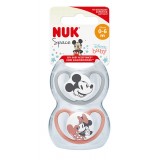 NUK Цуцла Лажалка Анатомска силикон "SPACE Disney Mickey" (0+м, 2/box)