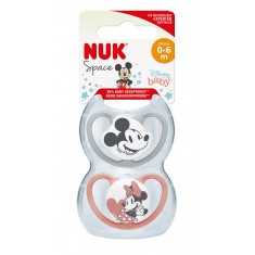 NUK Цуцла Лажалка Анатомска силикон "SPACE Disney Mickey" (0+м, 2/box)