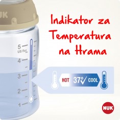 NUK First Choice+ шише ПП 360мл силикон цуцла XL (6-18мес.) - Temperature Control