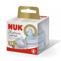 NUK Nature Sense Клунче за шишенце силикон 2парчиња (6+мес.)