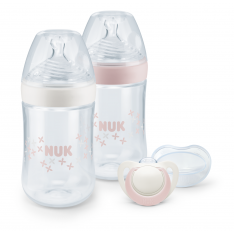 NUK Nature Sense Twin Set 2 шишенца+лажалка (0-6mes.)