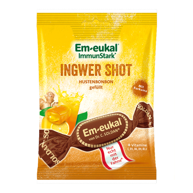 Em-Eukal тврди бонбони од Ѓумбир и Лимон со полнење од Куркума и Ѓумбир 75г.