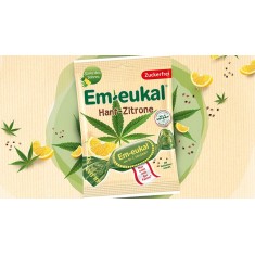 Em-Eukal тврди бонбони Канабис- Лимон без шеќер 75г.