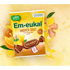 Em-Eukal тврди бонбони од Ѓумбир и Лимон со полнење од Куркума и Ѓумбир 75г.