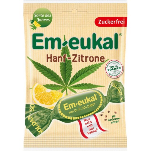 Em-Eukal тврди бонбони Канабис- Лимон без шеќер 75г.