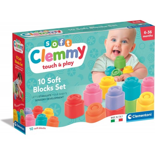 Clementoni Baby 10 Меки Големи Коцки во Кутија (6-36 мес.)