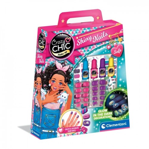 Clementoni Crazy Chic Сет Нокти Флуросцентни "Nails Glow in the Dark"(6г+)