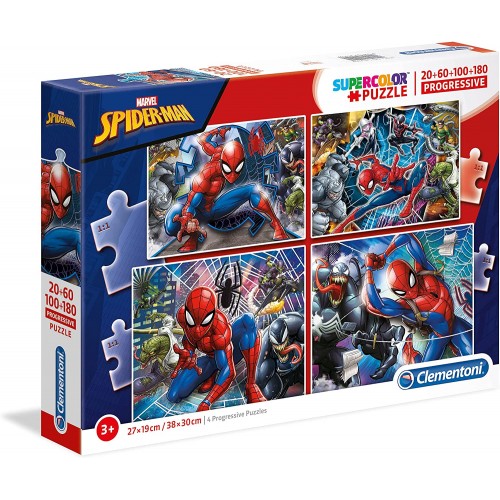 Clementoni Puzzle Marvel Spiderman - Avengers 4во1 20/60/100/180 par,(3-5год)